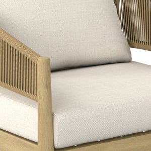 English Elm Bayshore Handcrafted Outdoor Conversation Chairs (Set of 2) – Acacia Wood, Weather‑Resistant Cushions, Natural Finish B136P159359