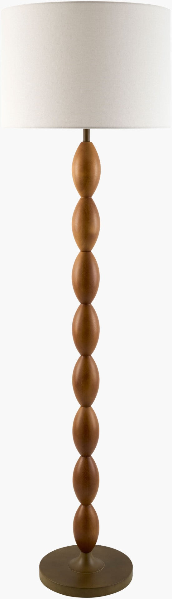 Surya Ossen Hand-painted Artisan Floor Lamp with Linen Shade for Living Room Ambiance OSSN-001