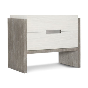 Bernhardt Bernhardt Modern-Rustic 2-Drawer Nightstand With Usb Charger, Soft-Close Drawers & Cerused Acacia Grain 306230