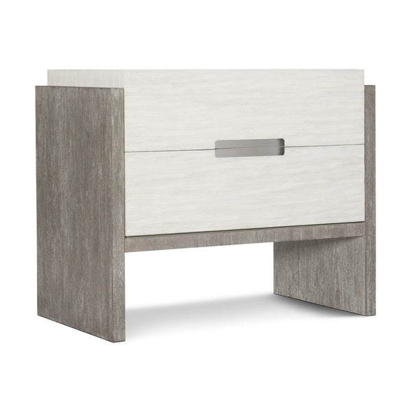 Bernhardt Bernhardt Modern-Rustic 2-Drawer Nightstand With Usb Charger, Soft-Close Drawers & Cerused Acacia Grain 306230
