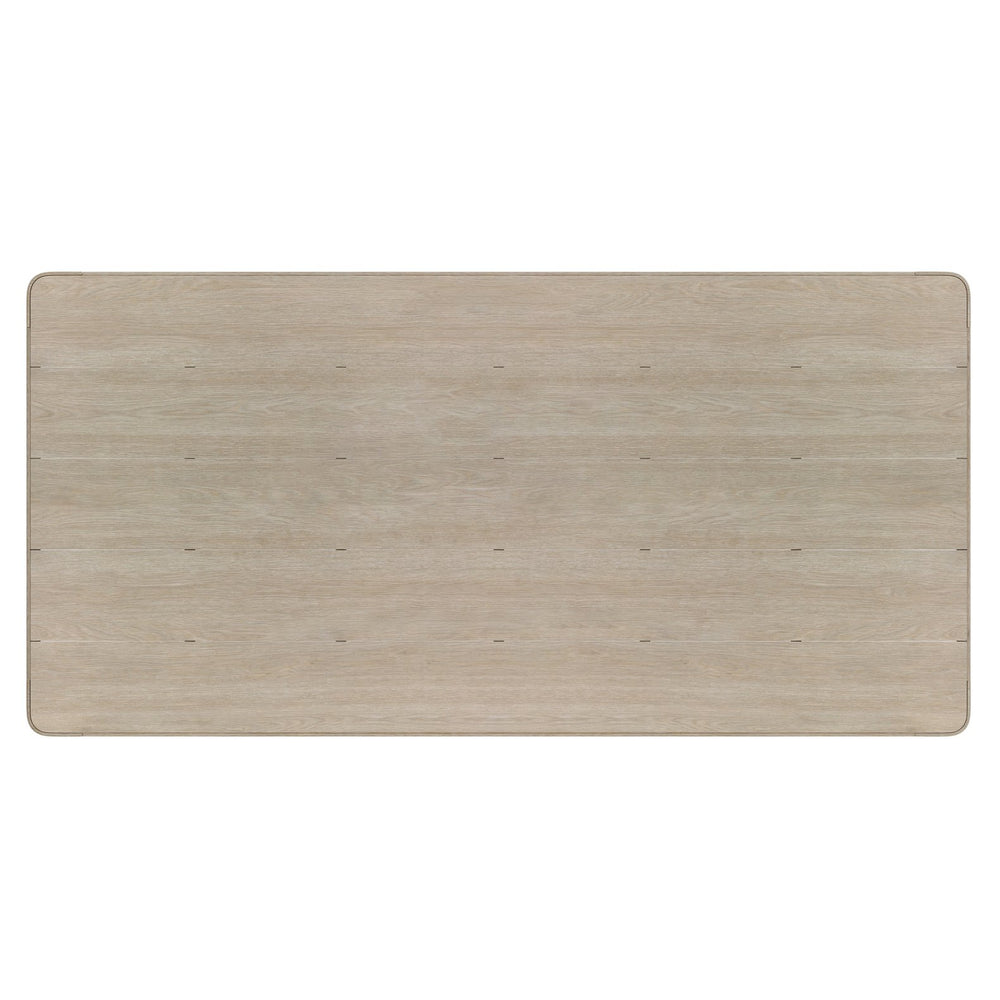 Bernhardt Bernhardt Edenton Teak Outdoor Dining Table, 79" Sea Oat Finish, Slatted Top, Tapered Legs, Weather-Resistant X09222