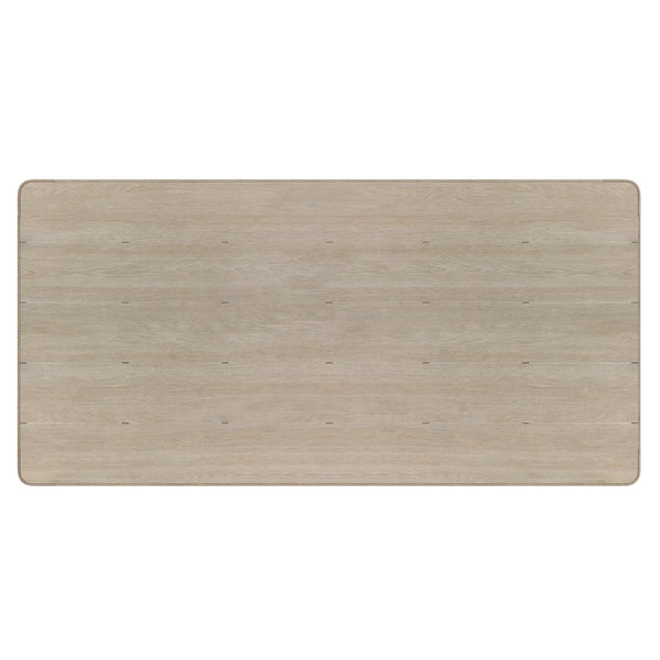 Bernhardt Bernhardt Edenton Teak Outdoor Dining Table, 79" Sea Oat Finish, Slatted Top, Tapered Legs, Weather-Resistant X09222