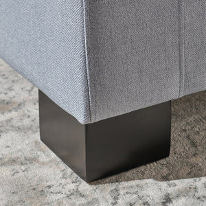 English Elm Christopher Knight Home® - GUERNSEY Ottoman Bench with Tufted Waffle Stitch Fabric, Hidden Storage & Birch Legs for Living Room LIGHT GREY 67220.00FLGY