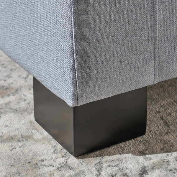 English Elm Christopher Knight Home® - GUERNSEY Ottoman Bench with Tufted Waffle Stitch Fabric, Hidden Storage & Birch Legs for Living Room LIGHT GREY 67220.00FLGY