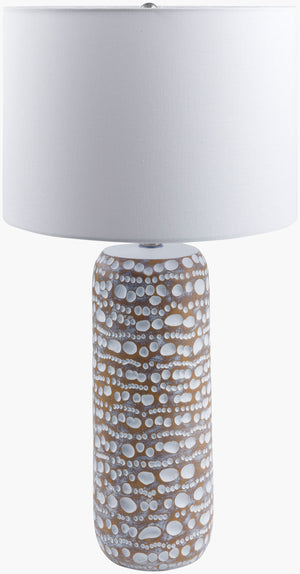Surya Oswego 25" Elegant Accent Table Lamp With White Linen Shade - Timeless Resin Design For Any Room Body, Brown Resin,Linen,Linen,Nickel Osw-001
