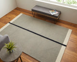 Feizy Rugs Maguire Wool/Nylon Hand Tufted Industrial Rug Taupe/Black 8' x 10'