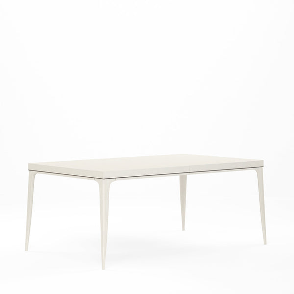 A.R.T. Furniture Blanc Dining Table - Contemporary Elegance In Alabaster & Burnished Bronze, Seats 10, Extends 73" To 101" White Parrawood Solids,Maple Veneers 289220-1040