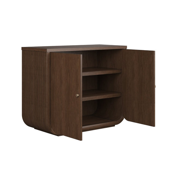 A.R.T. Furniture Verge Elegant Door Chest – Timeless Dark Wood Storage Solution with Antique Brass Knobs for Homes 337158-1960