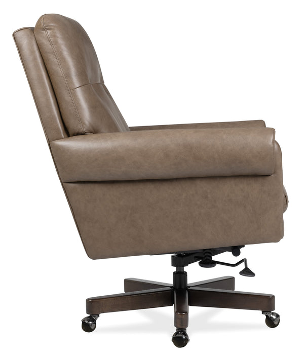 Hooker Furniture Lenora Top-grain Leather Executive Chair Tufted Back Swivel Home Office Seating EC846-088