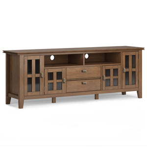 English Elm Artisan 72" Rustic Tv Media Stand - Handcrafted Solid Wood With Elegant Storage & Cable Management B136P158426