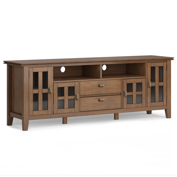 English Elm Artisan 72" Rustic Tv Media Stand - Handcrafted Solid Wood With Elegant Storage & Cable Management B136P158426