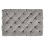 Homelegance By Top-Line Pietro Rectangular Tufted Ottoman with Casters Grey Velvet