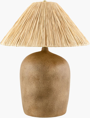 Livabliss Otahu Arts and Crafts Accent Lamp Felt Seagrass Metal Shade Warm Artisan Glow OTH-010