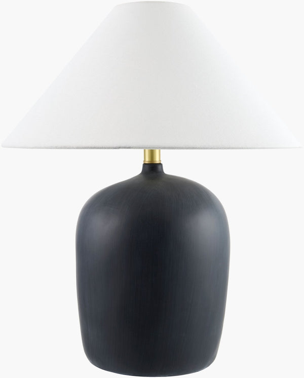 Livabliss Otahu Arts and Crafts Table Lamp with Linen Shade and Textural Mixed Material Base OTH-020