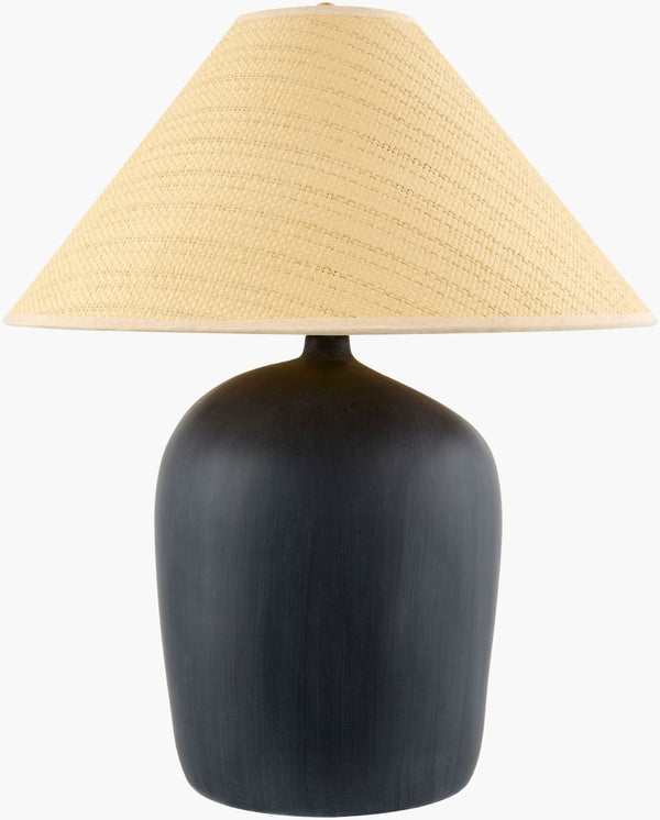Livabliss Otahu Arts and Crafts Accent Table Lamp with Felt Seagrass Shade for Warm Ambient Glow OTH-021
