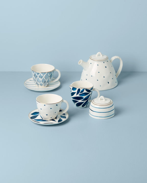 Lenox Blue Bay 9-Piece Tea Set White, WHITE PORCELAIN 893764