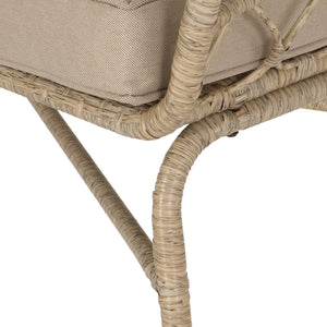 English Elm Christopher Knight Home® - BRUCE Boho Loveseat in Brown PE Rattan with Water-Resistant Cushions, Iron Frame, 600 lb Capacity 70416.00LBRN