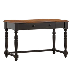 Homelegance By Top-Line Renzo Antique 1-Drawer Desk with Charging Station Black Rubbberwood