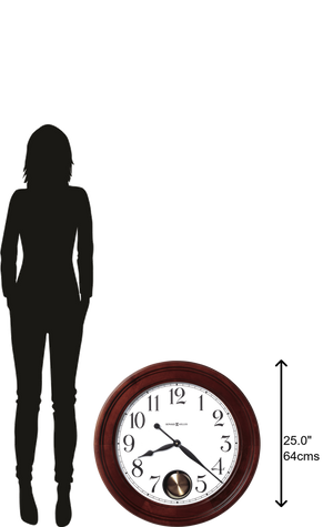 Hekman Furniture 625314 Griffith Wall Clock - Traditional Windsor Cherry Design With Antique Pendulum & Quartz Movement Windsor Cherry Griffith Wall Clock 625314