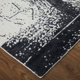 Feizy Rugs Coda Wool/Viscose Hand Woven Industrial Rug Black/White 10' x 14'