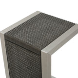 Christopher Knight Home® - Noble House - Cape Coral Modern Wicker C-Shaped End Table, Gray and Silver