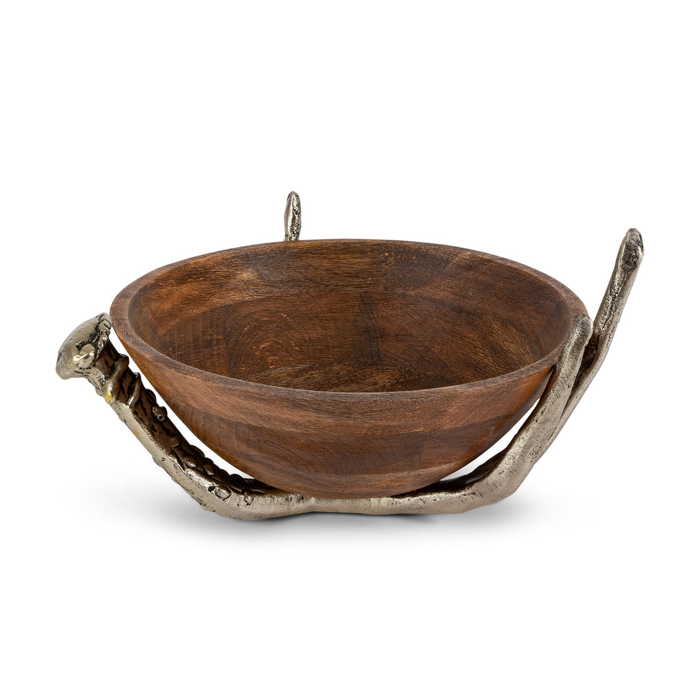 Mango Wood Bowl with Antler Stand, 12" EAW95969 Park Hill