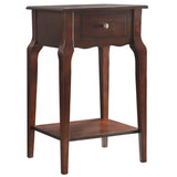 Homelegance By Top-Line Joplin 1-Drawer Wood Storage End Table Brown Rubberwood