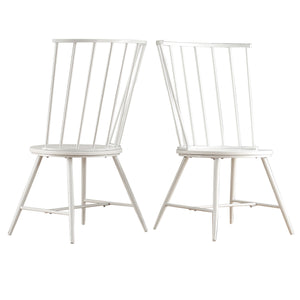 Homelegance By Top-Line Maverick High Back Windsor Classic Dining Chairs (Set of 2) White Engineered Wood