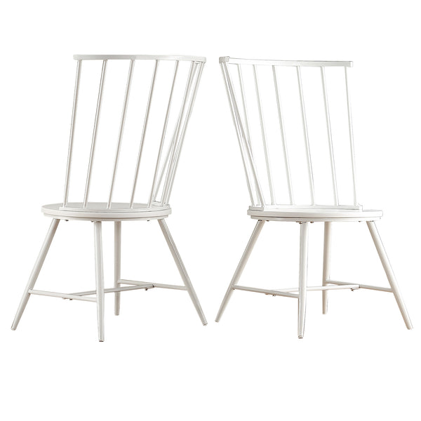 Homelegance By Top-Line Maverick High Back Windsor Classic Dining Chairs (Set of 2) White Engineered Wood
