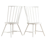 Homelegance By Top-Line Maverick High Back Windsor Classic Dining Chairs (Set of 2) White Engineered Wood