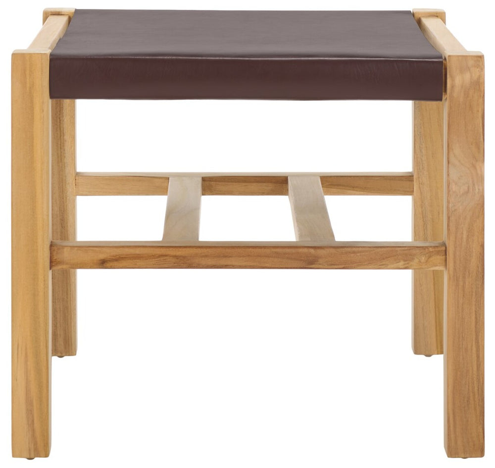 Safavieh Solana Ottoman Cognac / Natural 19.7" x 20.5" x 19.7"