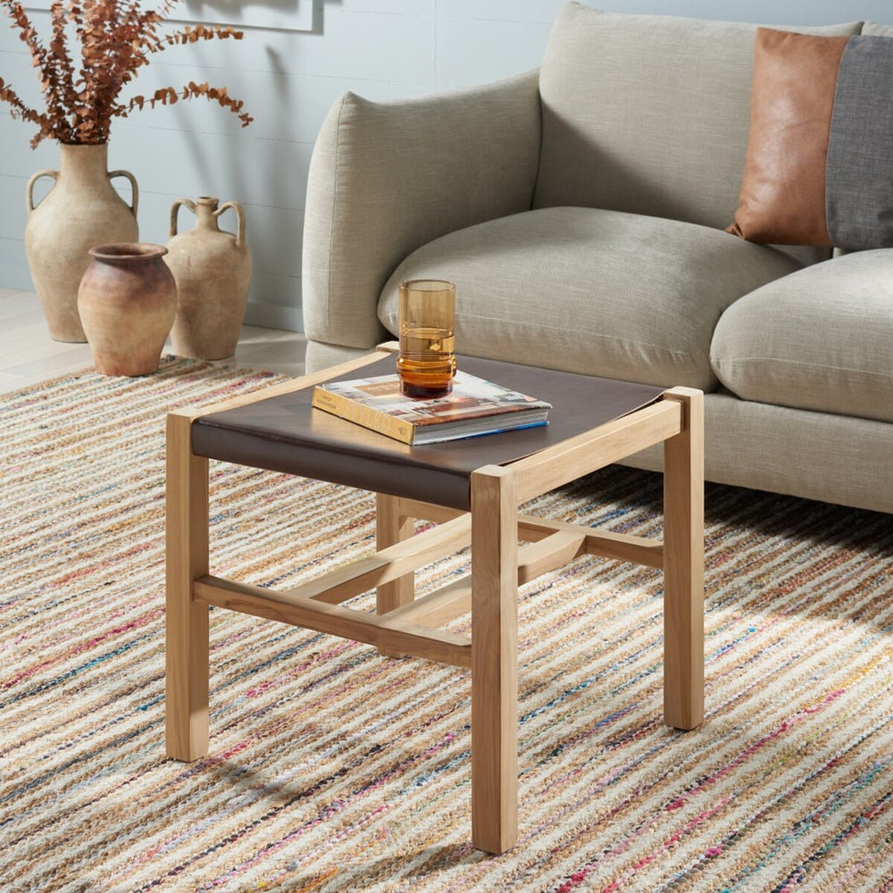 Safavieh Solana Ottoman Cognac / Natural 19.7" x 20.5" x 19.7"