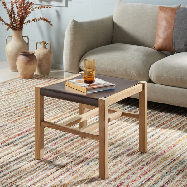 Safavieh Solana Ottoman Cognac / Natural 19.7" x 20.5" x 19.7"