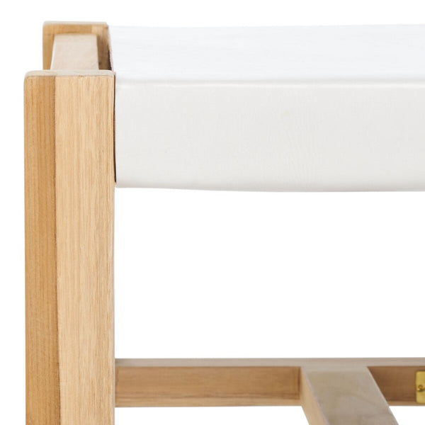 Safavieh Solana Ottoman White / Natural 19.7" x 20.5" x 16.9"