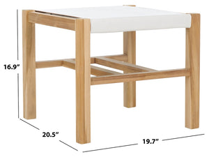 Safavieh Solana Ottoman White / Natural 19.7" x 20.5" x 16.9"