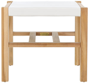 Safavieh Solana Ottoman White / Natural 19.7" x 20.5" x 16.9"