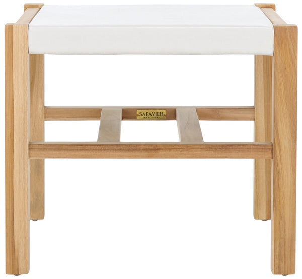 Safavieh Solana Ottoman White / Natural 19.7" x 20.5" x 16.9"
