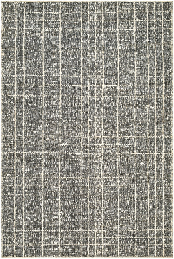 Livabliss Otto Handwoven Flatweave Rug Jute Wool Blend Scandinavian Modern Entryway Accent Black, Ivory 9' x 12' OTT2300-912