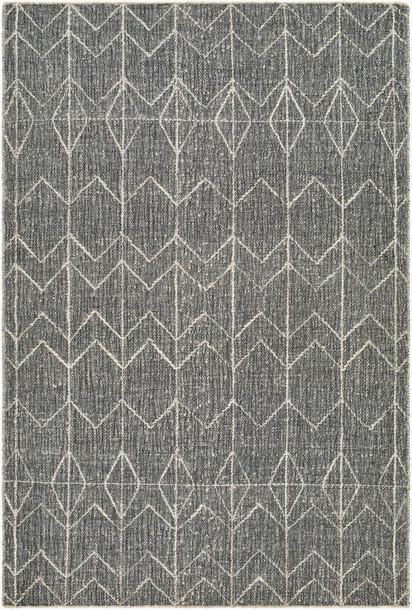 Livabliss Otto Artisan Woven Wool Cotton Jute Area Rug Neutral Texture for Entryway or Bedroom Black, Ivory 2' x 3' OTT2301-23