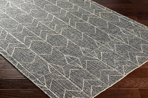 Livabliss Otto Artisan Woven Wool Cotton Jute Area Rug Neutral Texture for Entryway or Bedroom Black, Ivory 2' x 3' OTT2301-23