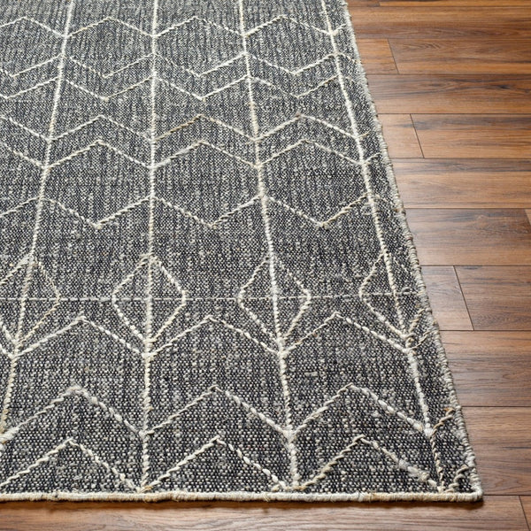 Livabliss Otto Artisan Woven Wool Cotton Jute Area Rug Neutral Texture for Entryway or Bedroom Black, Ivory 2' x 3' OTT2301-23