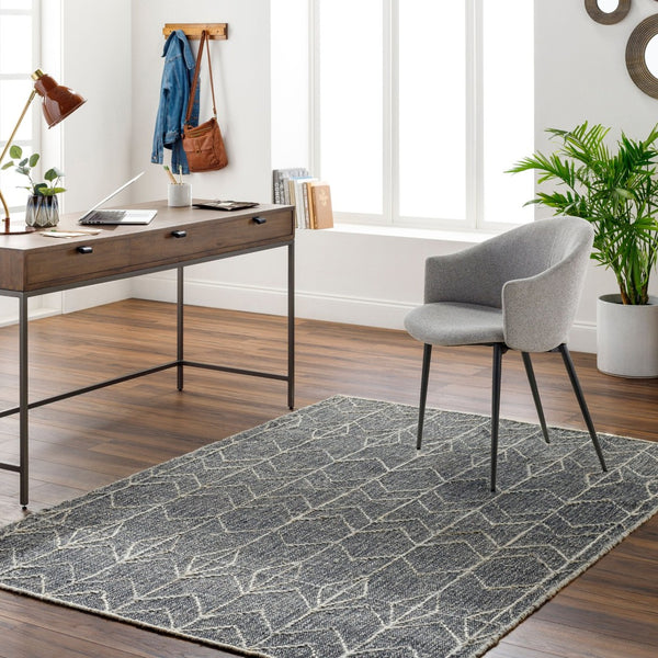 Livabliss Otto Artisan Woven Wool Cotton Jute Area Rug Neutral Texture for Entryway or Bedroom Black, Ivory 2' x 3' OTT2301-23
