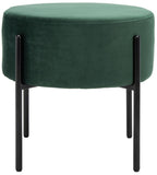 Safavieh Lisbon Round Ottoman Malachite Green / Black OTT6202A