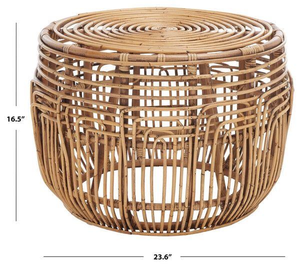 Safavieh Jacana Round Ottoman XII23 Honey Brown Wash Wood OTT6500A