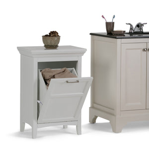 English Elm Avington Laundry Hamper - Stylish Pure White Storage Solution For Compact Spaces & Modern Homes B136P158507