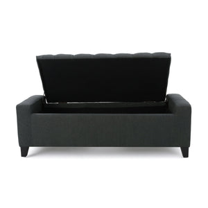 English Elm Guernsey Tufted Storage Ottoman with Lift Top Hidden Compartment for Living Rooms 59336.00DGY
