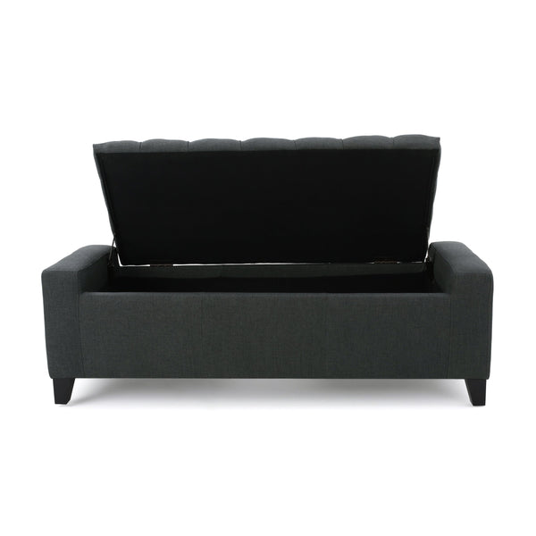 English Elm Guernsey Tufted Storage Ottoman with Lift Top Hidden Compartment for Living Rooms 59336.00DGY