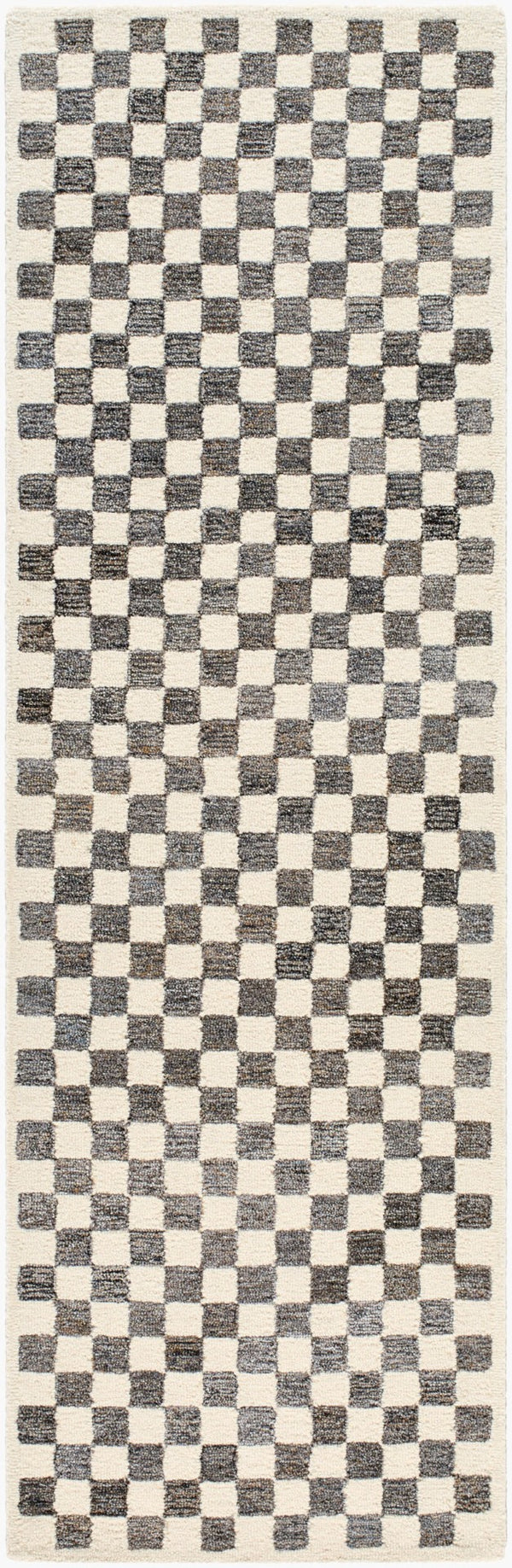 Livabliss Ottawa Hand Tufted Wool Blend Area Rug Eco Friendly Medium Pile Entryway Accent Beige, Dark Bro 2'6" x 8' OTW2301-268