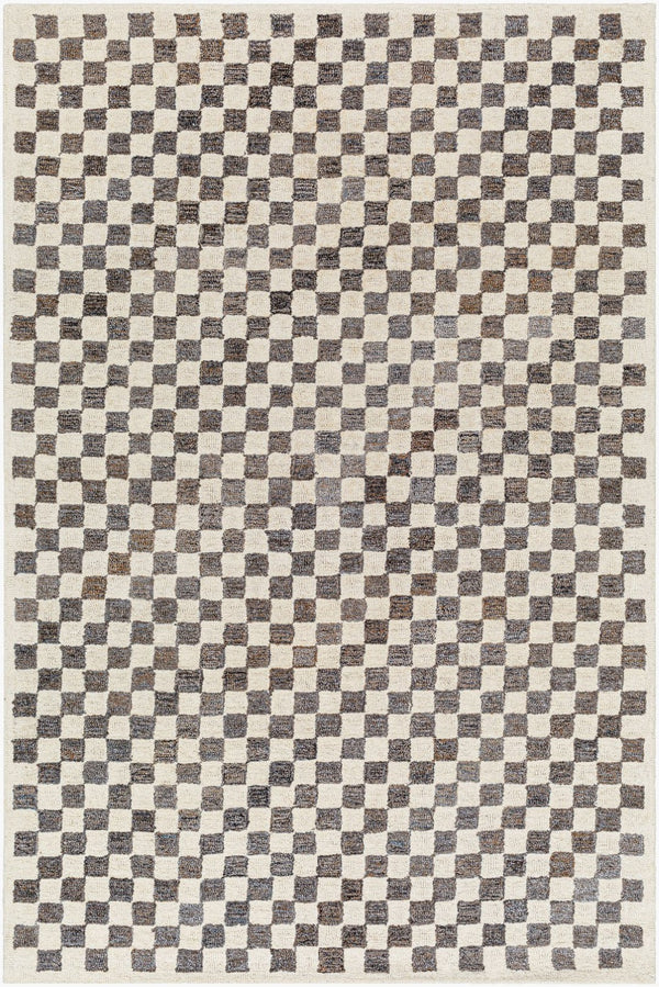 Livabliss Ottawa Hand Tufted Wool Blend Area Rug Eco Friendly Medium Pile Entryway Accent Beige, Dark Bro 9' x 12' OTW2301-912