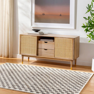 Livabliss Ottawa Hand Tufted Wool Blend Area Rug Eco Friendly Medium Pile Entryway Accent Beige, Dark Bro 2'6" x 8' OTW2301-268